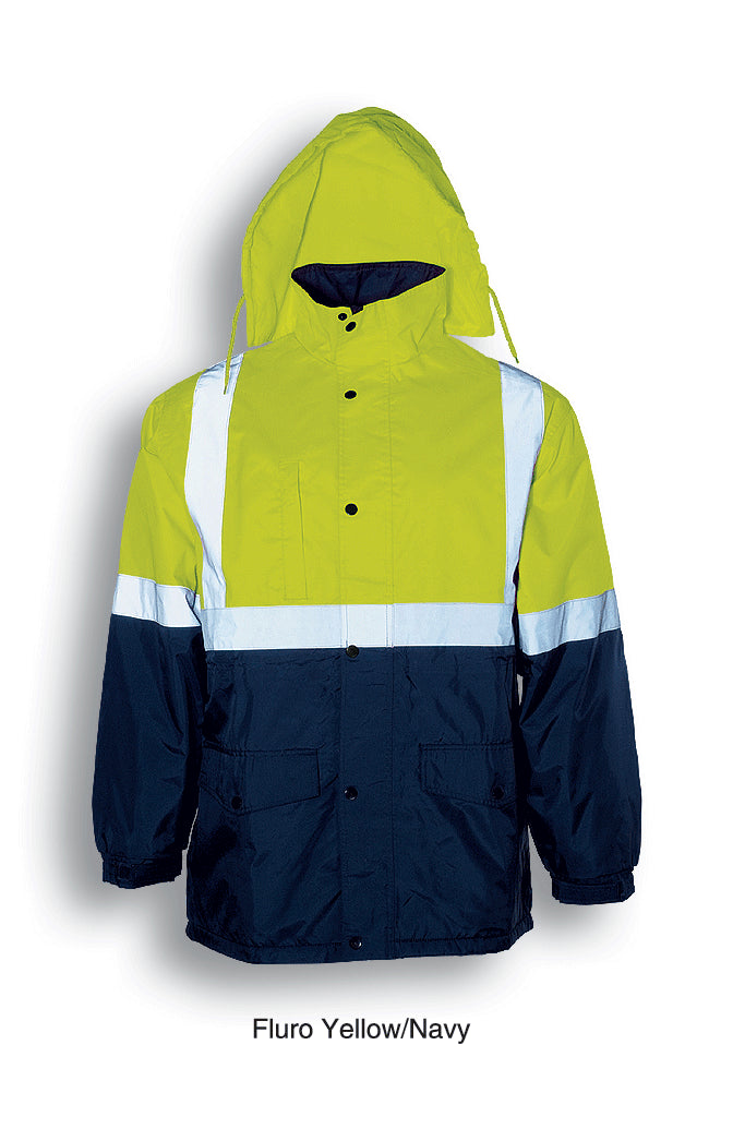Unisex Adults Hi-Vis Polar Fleece Lined Jacket With Reflective Tape (SJ0430)