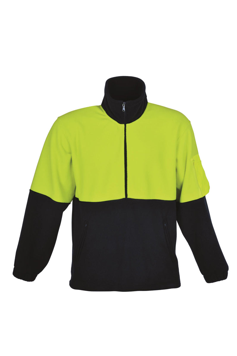 Unisex Adults Hi-Vis 1/2 Zip Polar Fleece (SJ1240)