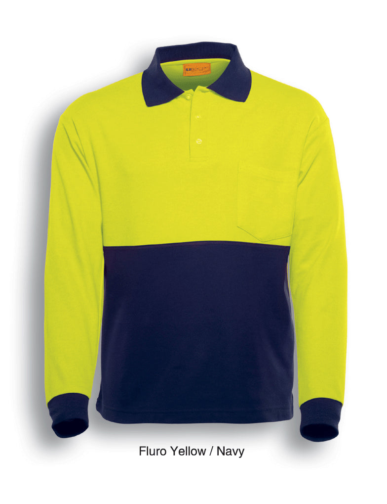Unisex Adults Hi-Vis Poly/Cotton Polo - L/S (SP0380)