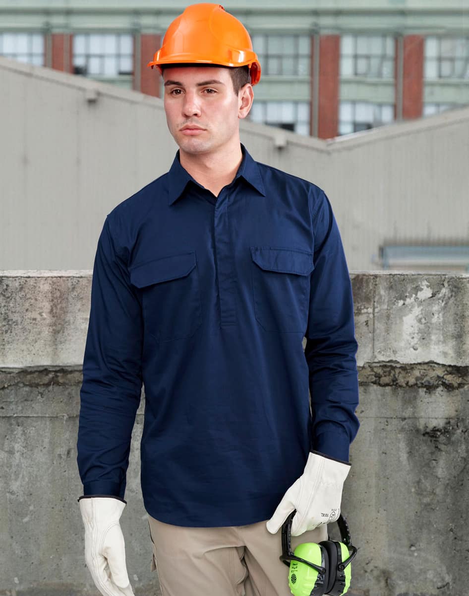 WT12 UNISEX COOL BREEZE CLOSED FRONT LS WORK SHIRT - WT12
