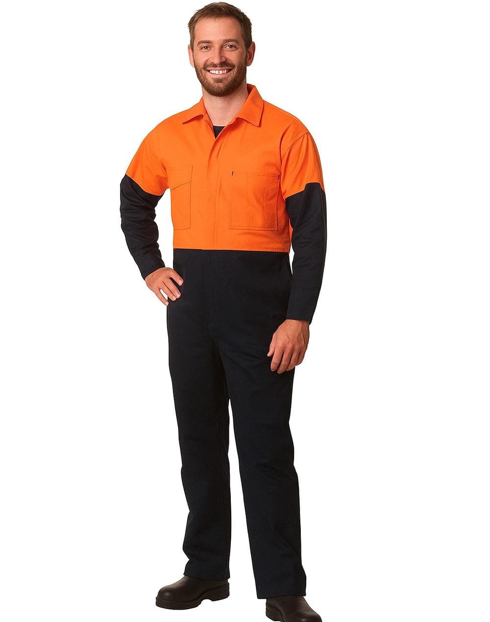 SW205 MEN'S TWO TONE COVERALL Stout Size