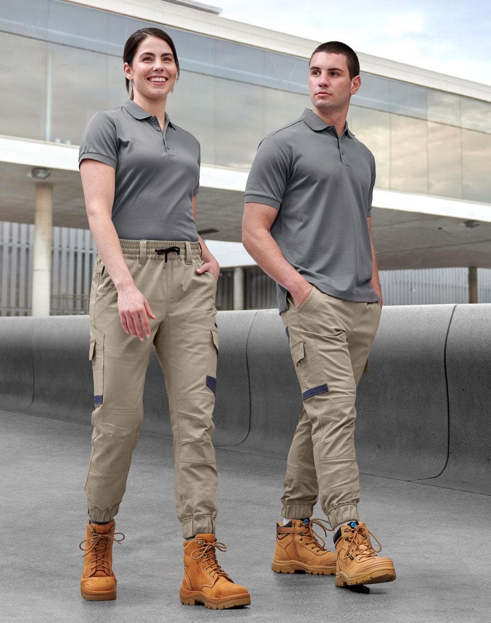 WP28 UNISEX COTTON STRETCH DRILL CUFFED WORK PANTS
