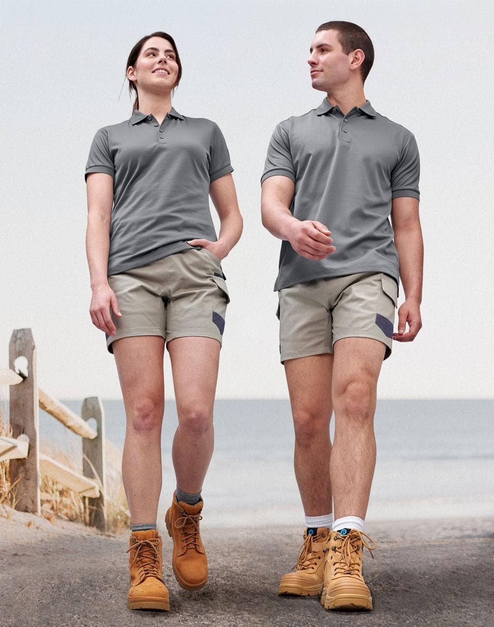 WP29 UNISEX COTTON STRETCH DRILL CUFFED WORK SHORTS