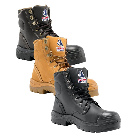 342102 STEEL BLUE ARGYLE LACE UP BOOT WITH NITRILE BUMP CAP