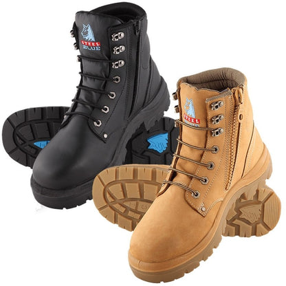 312152 STEEL BLUE ARGYLE ZIP SIDE BOOT