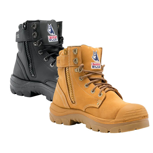 332152 STEEL BLUE ARGYLE ZIP SIDE BOOT WITH TPU BUMP CAP
