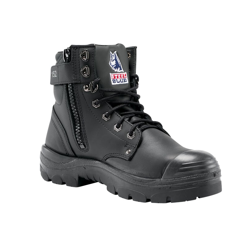 332152 STEEL BLUE ARGYLE ZIP SIDE BOOT WITH TPU BUMP CAP