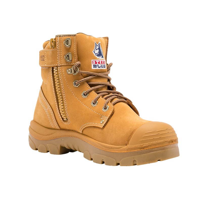 332152 STEEL BLUE ARGYLE ZIP SIDE BOOT WITH TPU BUMP CAP