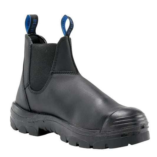 382101 STEEL BLUE HOBART PULL ON BOOT PUNCTURE & HEAT RESISTANT ANTI STATIC NITRILE OUTSOLE & BUMP CAP