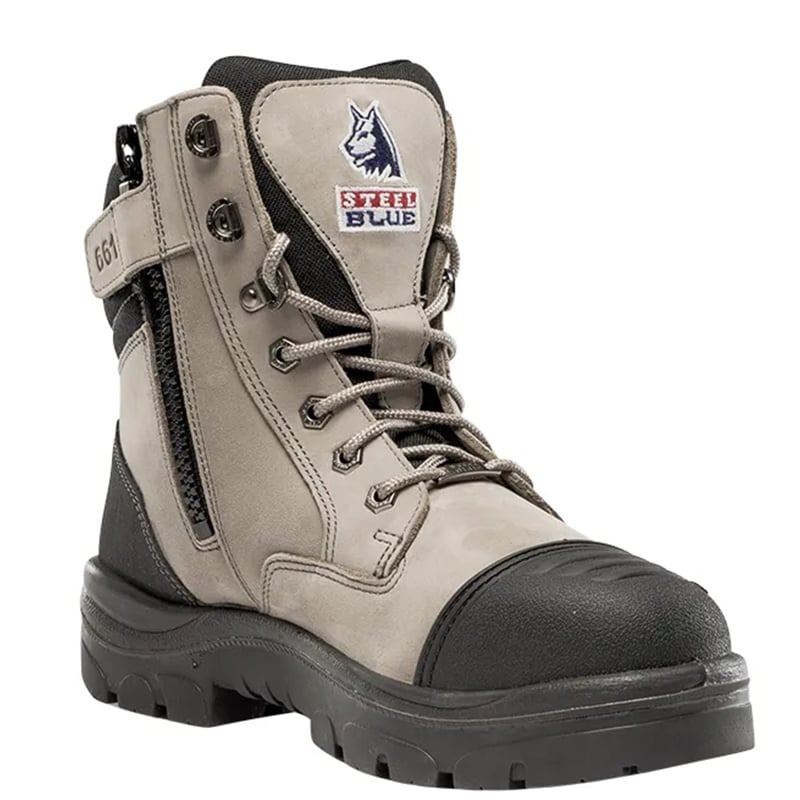 312661 STEEL BLUE SOUTHERN CROSS LACE UP BOOT ZIP SCUFF CAP