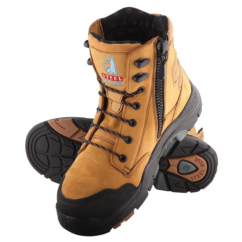 617539 STEEL BLUE TORQUAY BOOT COMPOSITE TOE CAP & TOE GUARD ZIP SIDED TPU OUTSOLE ANTI STATIC