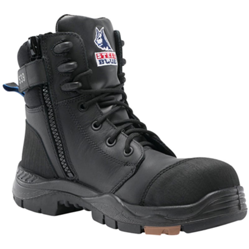 617539 STEEL BLUE TORQUAY BOOT COMPOSITE TOE CAP & TOE GUARD ZIP SIDED TPU OUTSOLE ANTI STATIC