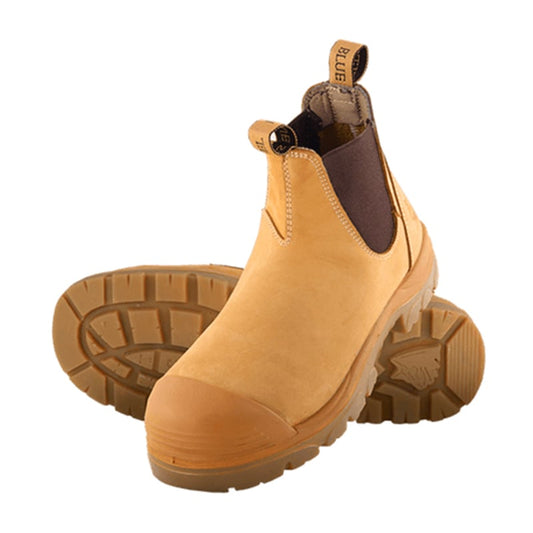 332101 STEEL BLUE HOBART ELASTIC SIDE BOOT + BUMP CAP
