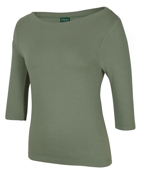 C of C Ladies 3/4 Sleeve Boat Neck Tee