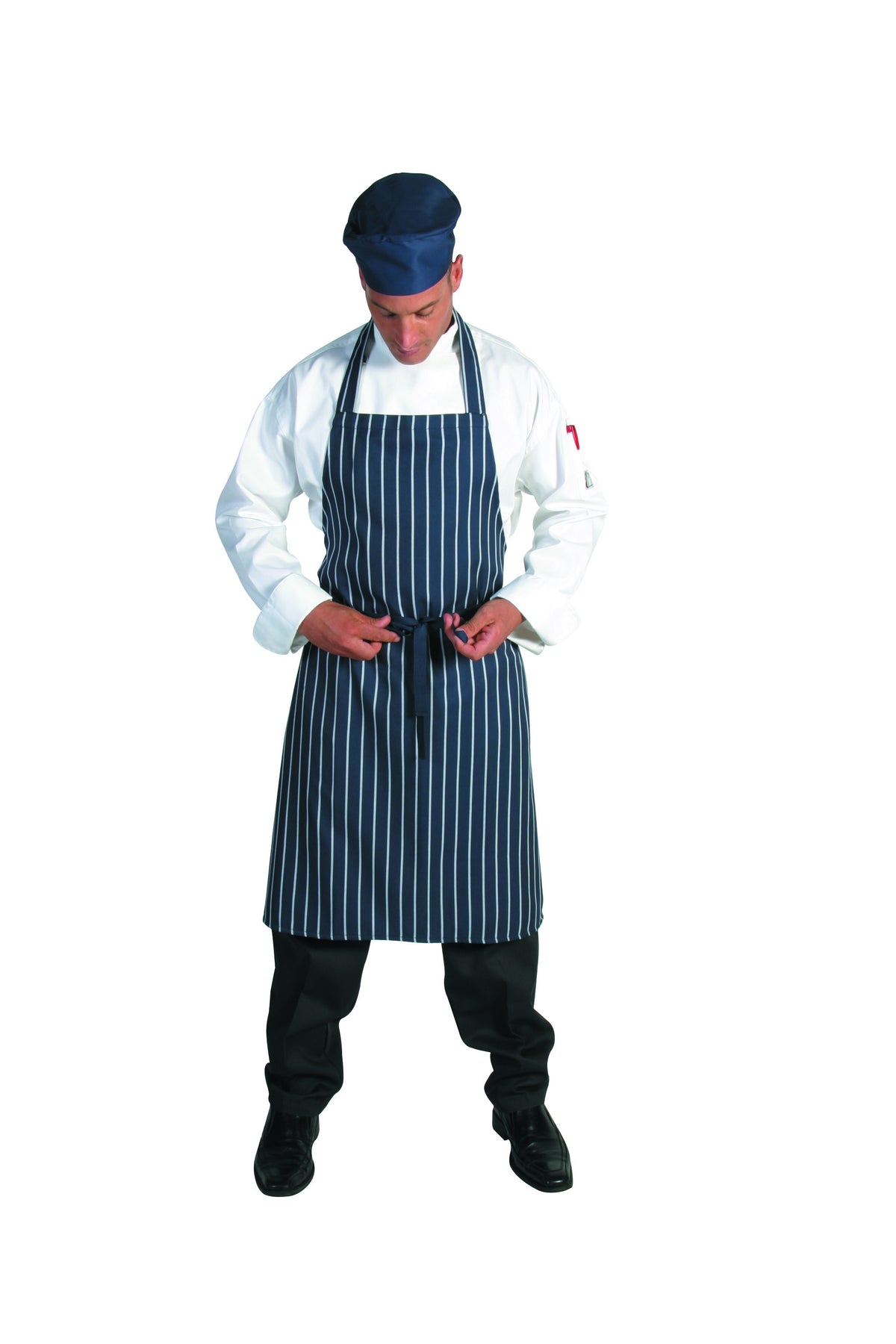 Pinstripe Full Bib Apron - No Pocket — DNC Workwear colour image