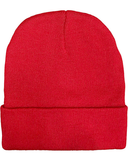 CH61 ROLL UP rPET KNIT BEANIE - Red