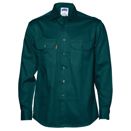 Cotton Drill Work Shirt - Long Sleeve — DNC Workwear colour image