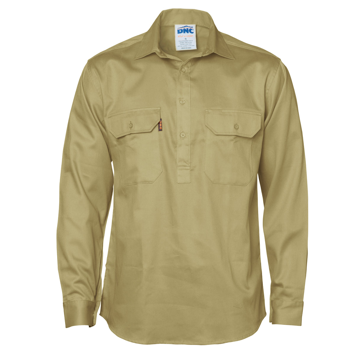 Close Front Cotton Drill Shirt - Long Sleeve — DNC Workwear colour image