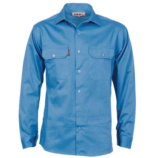Cotton Drill Work Shirt With Gusset Sleeve - Long Sleeve — DNC Workwear colour image