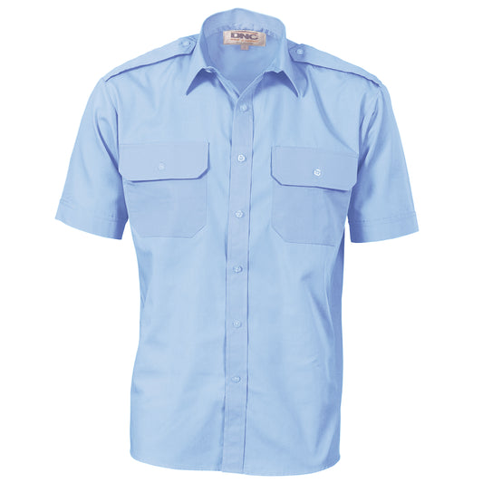 Epaulette Polyester/Cotton Work Shirt - Short Sleeve — DNC Workwear colour image