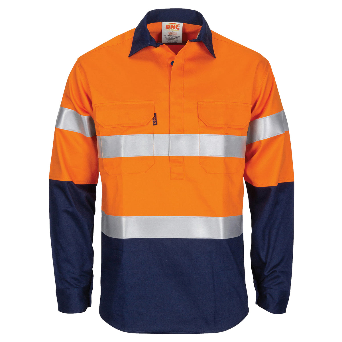 Patron Saint® Flame Retardant Two Tone Closed Front Cotton Shirt with 3M F/R Tape - L/S — DNC Workwear colour image