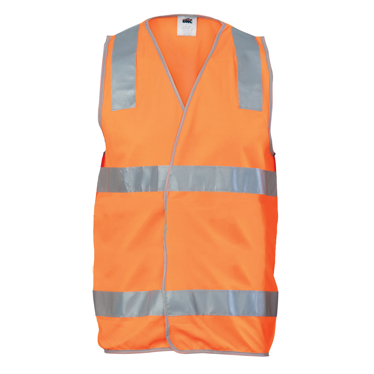 Day/Night Safety Vest with Hoop & Shoulder CSR R/Tape — DNC Workwear colour image