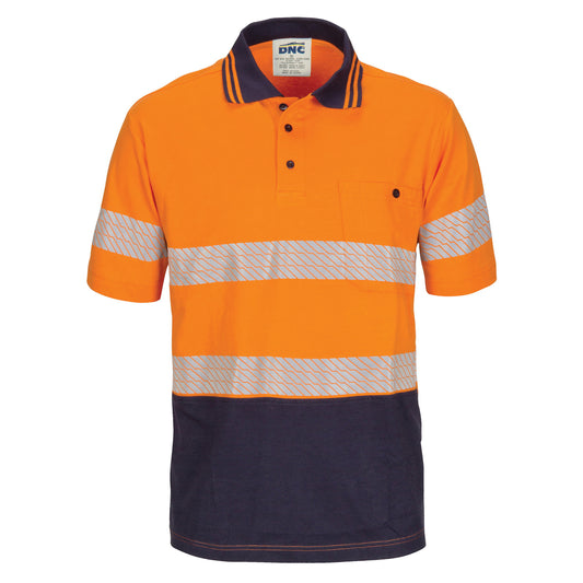 HIVIS Segment Taped Cotton Jersey Polo - Short Sleeve — DNC Workwear colour image
