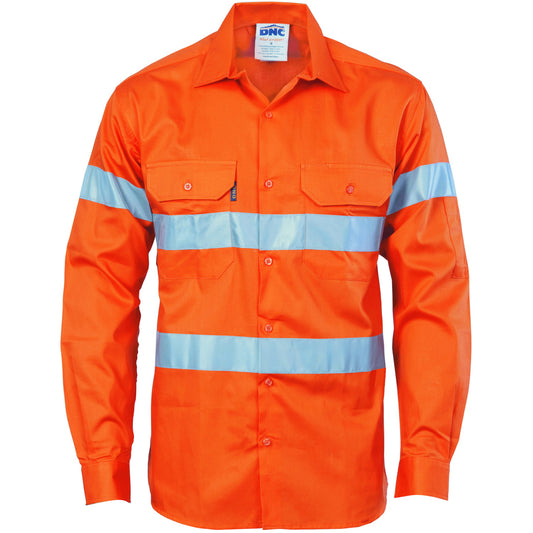 HiVis D/N Drill Shirt with CSR R/Tape — DNC Workwear colour image