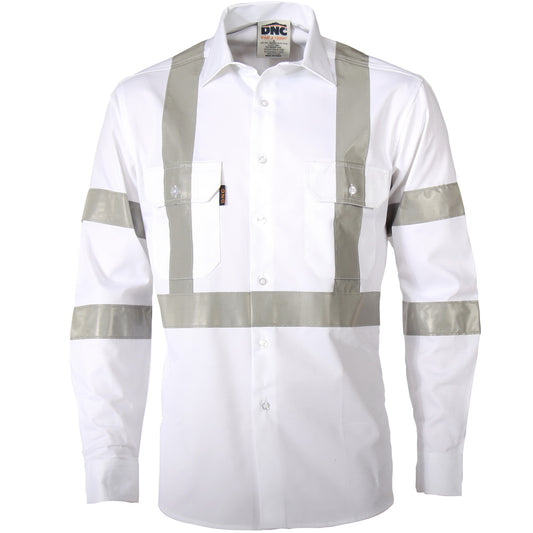 RTA Night Worker White Shirt with CSR R/Tape — DNC Workwear colour image