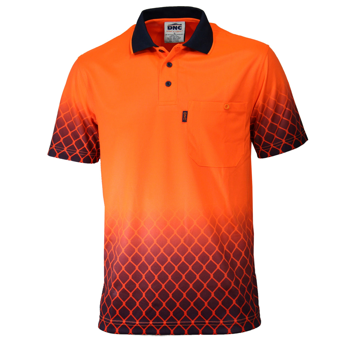HiVis Sublimated Metal Mesh Polo — DNC Workwear colour image