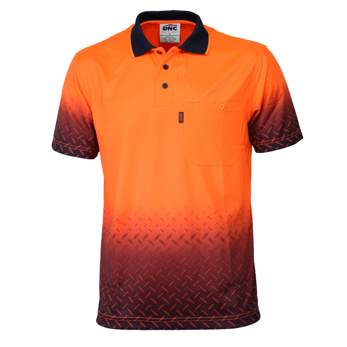 HiVis Sublimated Diamond Plate Polo — DNC Workwear colour image