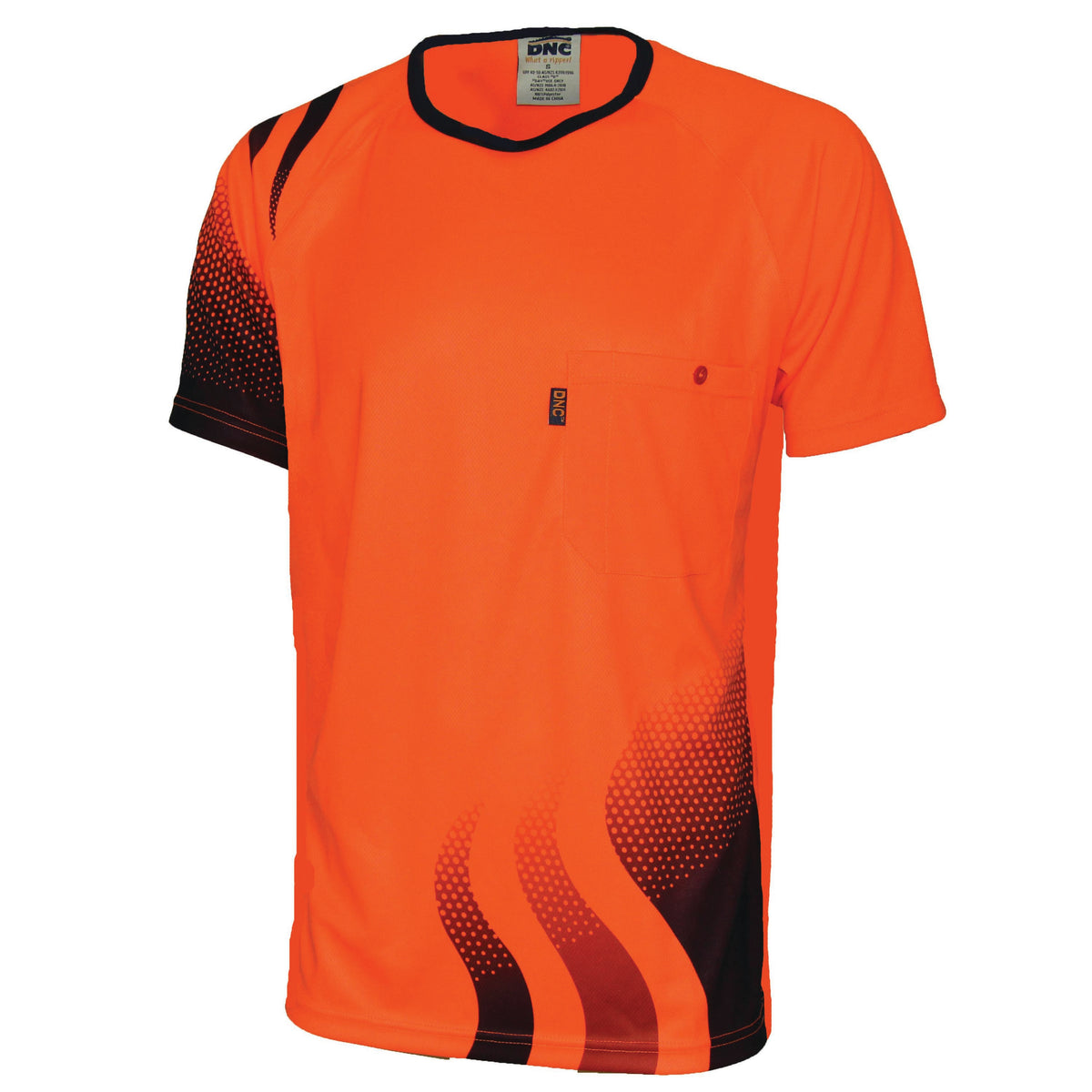 HiVis Sublimated Wave Tee — DNC Workwear colour image
