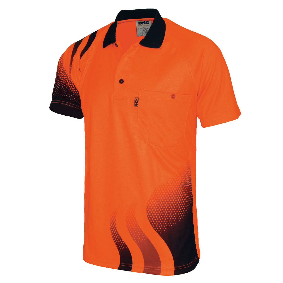 HiVis Sublimated Wave Polo — DNC Workwear colour image