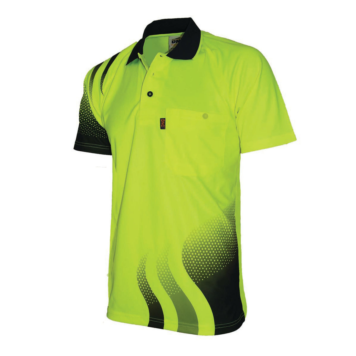 HiVis Sublimated Wave Polo — DNC Workwear colour image