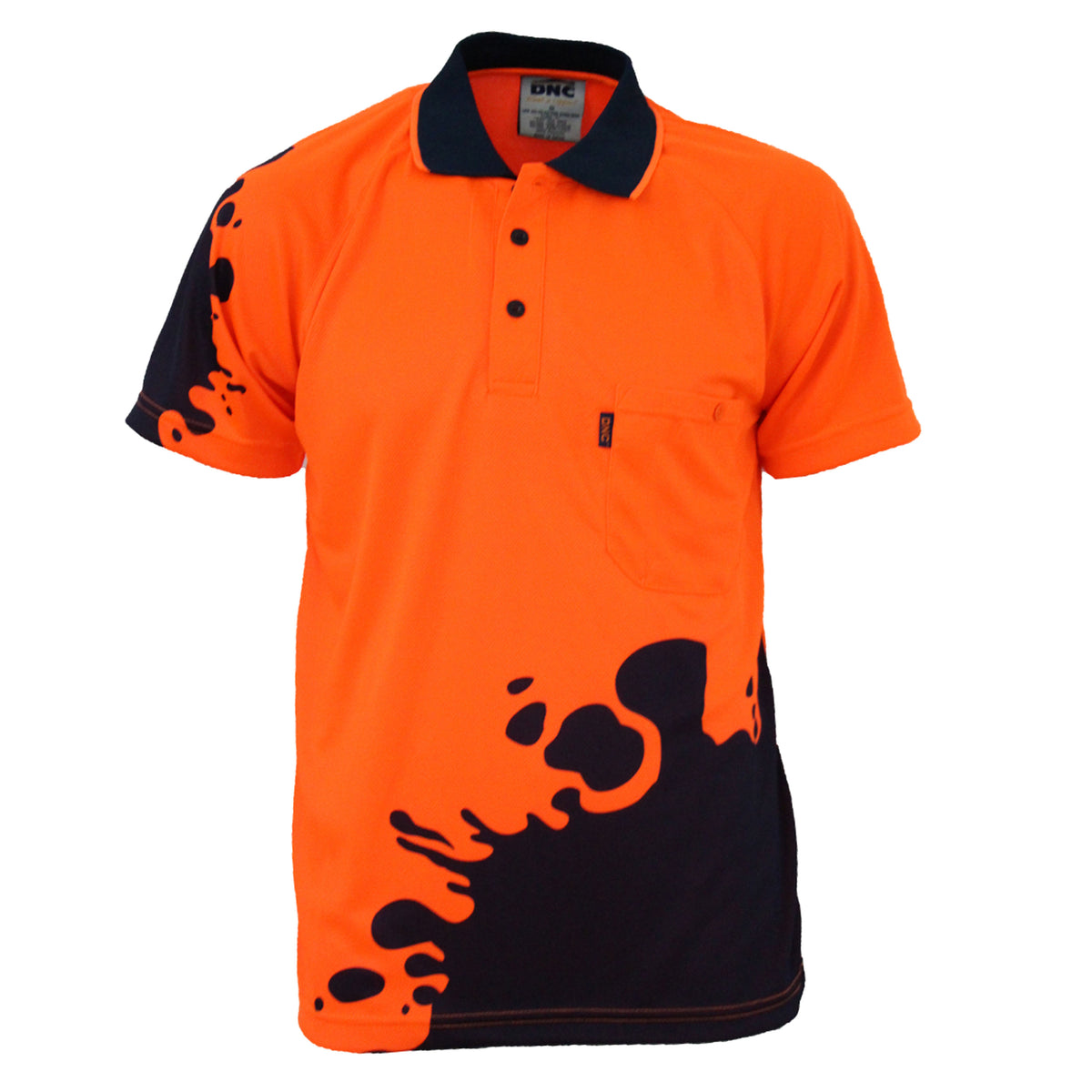 Hivis Sublimated Blot Polo — DNC Workwear colour image