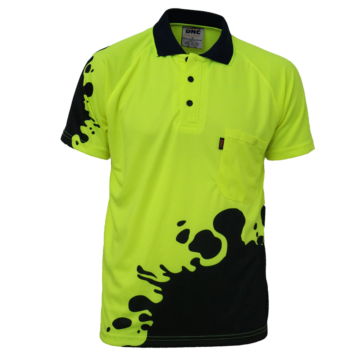 Hivis Sublimated Blot Polo — DNC Workwear colour image
