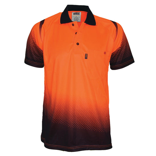 HiVis Sublimated Ocean Polo — DNC Workwear colour image