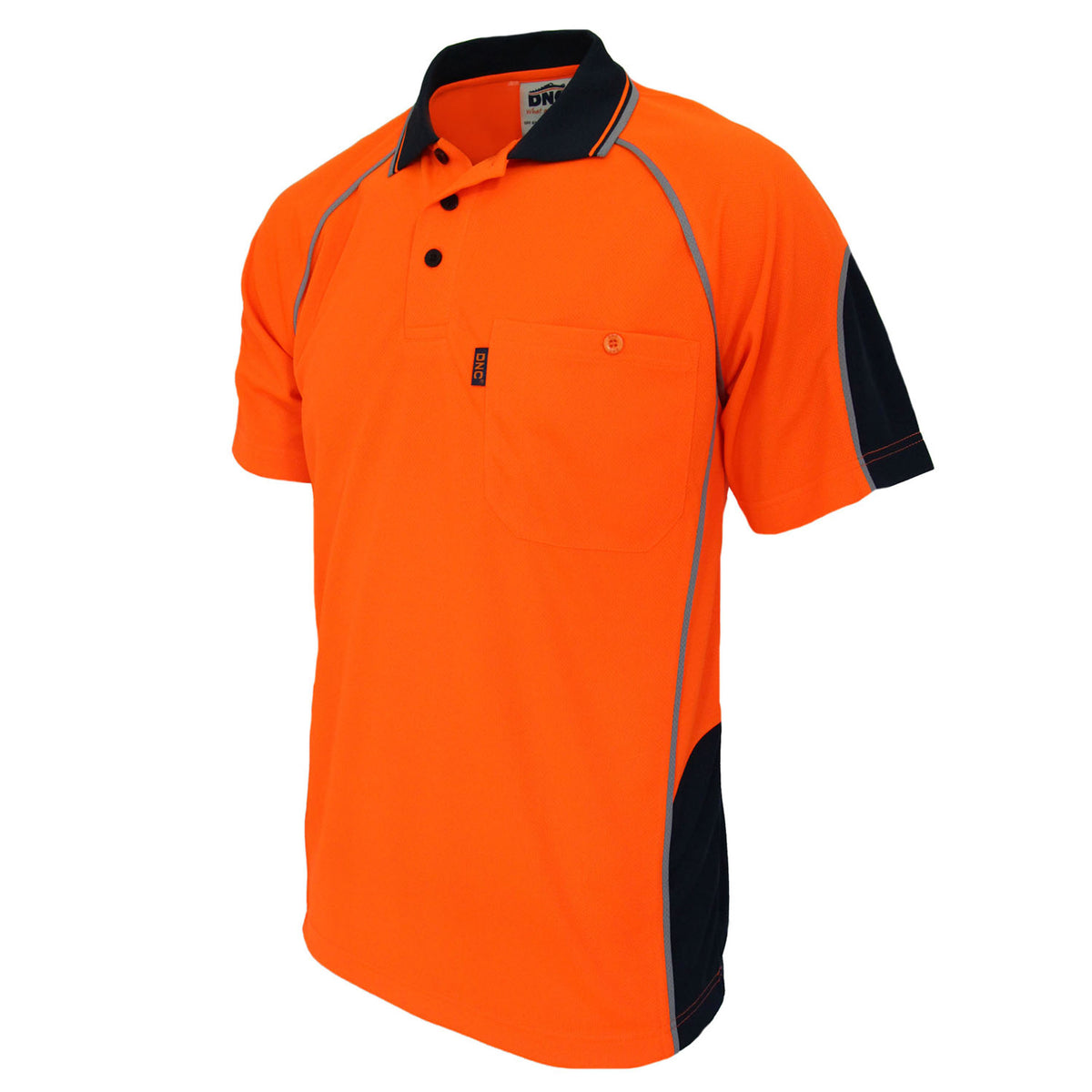 HiVis Semicircle-Piping Polo — DNC Workwear colour image