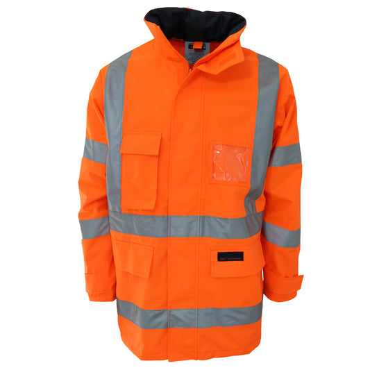 HiVis Breathable Rain Jacket Bio-Motion CSR R/Tape — DNC Workwear colour image