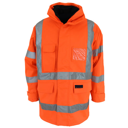 HiVis "6 in 1" Breathable Rain Jacket with Bio-Motion CSR R/Tape — DNC Workwear colour image