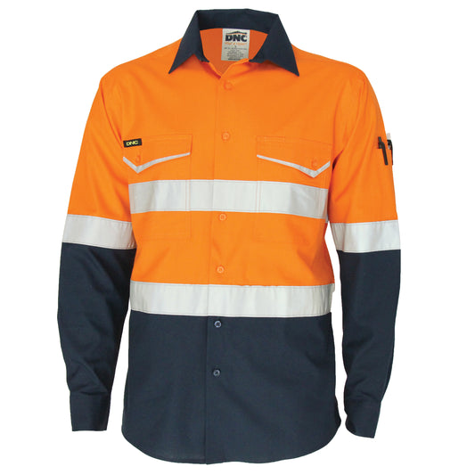 Two Tone RipStop Cotton Shirt with Reflective CSR Tape - L/S — DNC Workwear colour image