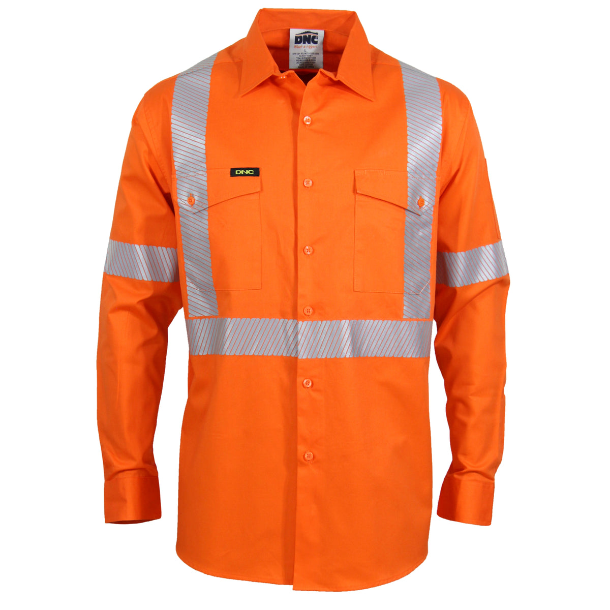 HiVis Segmented Tape Coolight "X" Back Shirt — DNC Workwear colour image