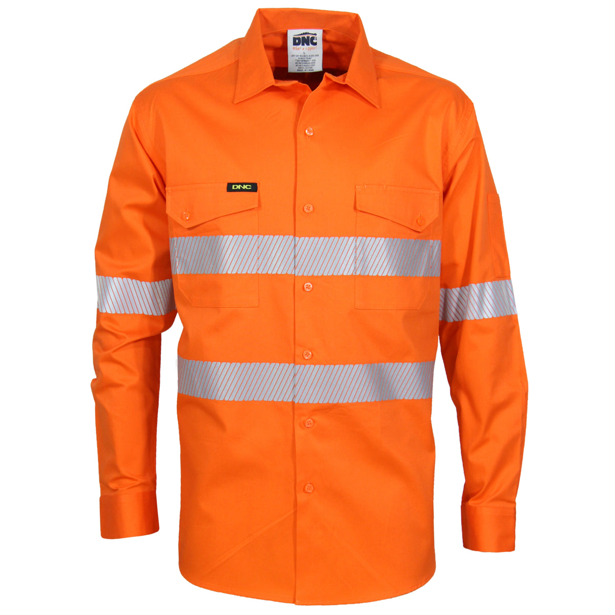 HiVis Segmented Tape Coolight Shirt — DNC Workwear colour image