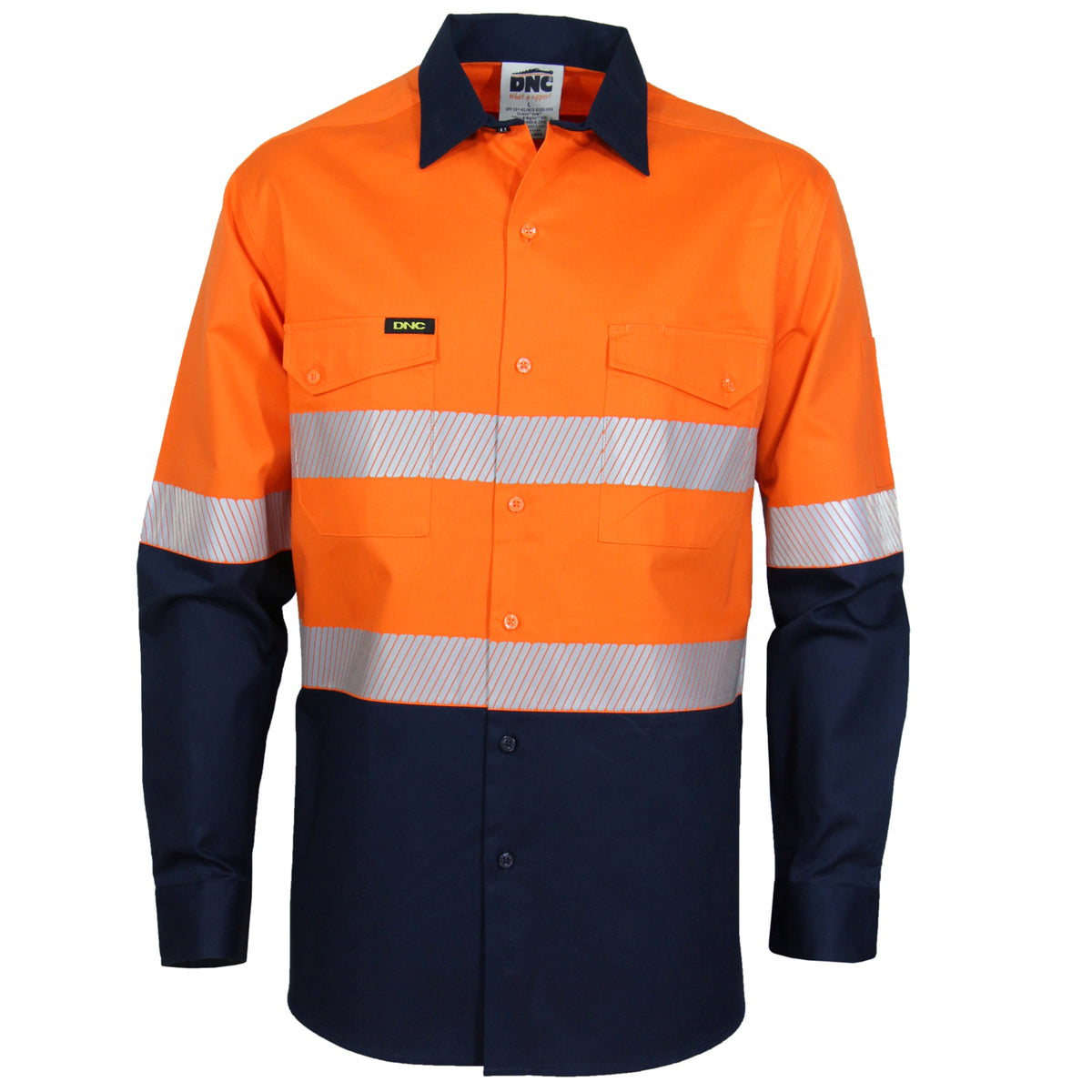 HiVis Two Tone Segmented Tape Coolight Shirt — DNC Workwear colour image