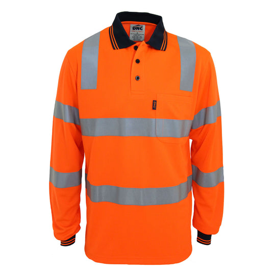 HiVis Bio-Motion CSR R/Tape Polo - L/S — DNC Workwear colour image