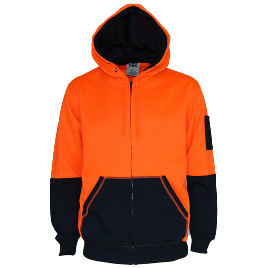 Hivis Two Tone Full Zip Super Fleecy Hoodie — DNC Workwear colour image