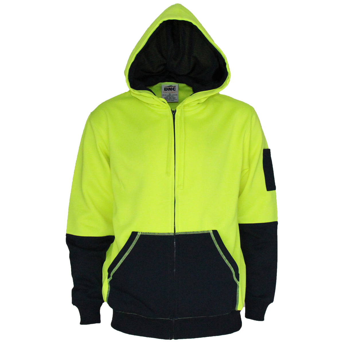 Hivis Two Tone Full Zip Super Fleecy Hoodie — DNC Workwear colour image
