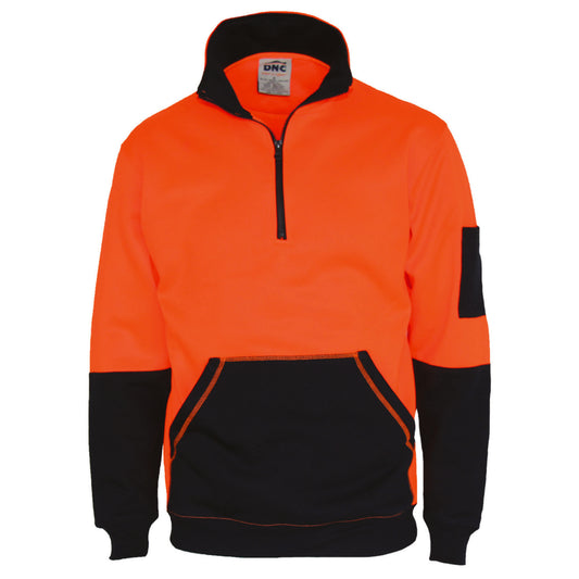 HiVis 1/2 Zip Super Fleecy — DNC Workwear colour image