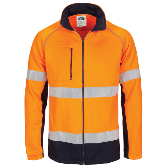 HiVis Two Tone Full Zip Fleecy Sweatshirt CSR R/Tape — DNC Workwear colour image
