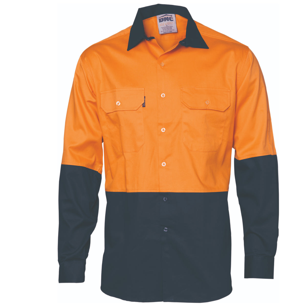 HiVis Cool-Breeze Vertical Vented Cotton Shirt - Long sleeve — DNC Workwear colour image